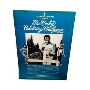 1981 Bill Cosby Celebrity Tennis with Playboy Bunnies Original Vintage print ad